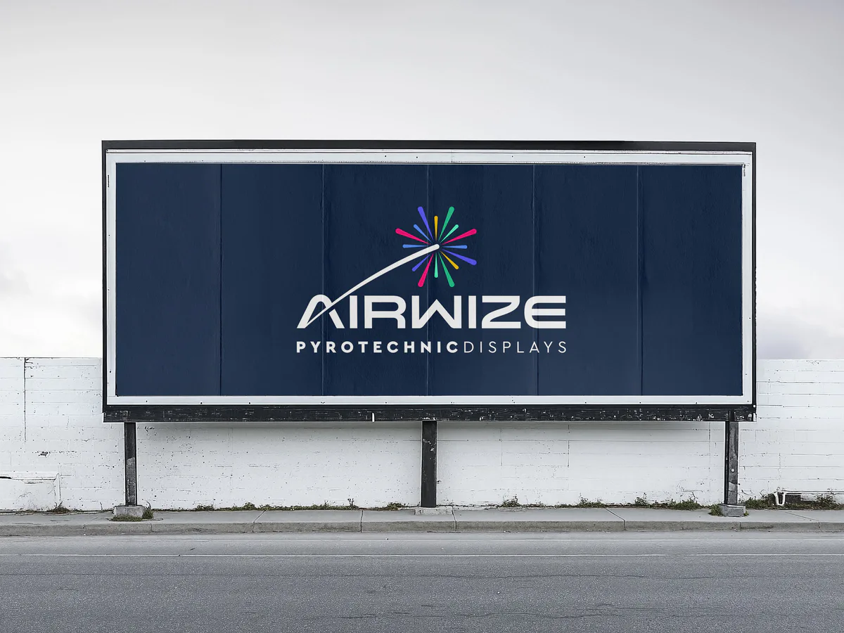 The new Airwize logo on a roadside billboard.