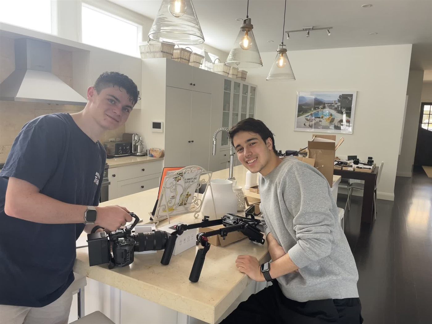 Jack unboxing new camera gear with a mate