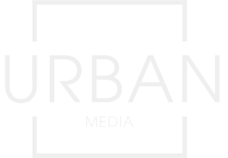 Early boxed URBAN MEDIA wordmark